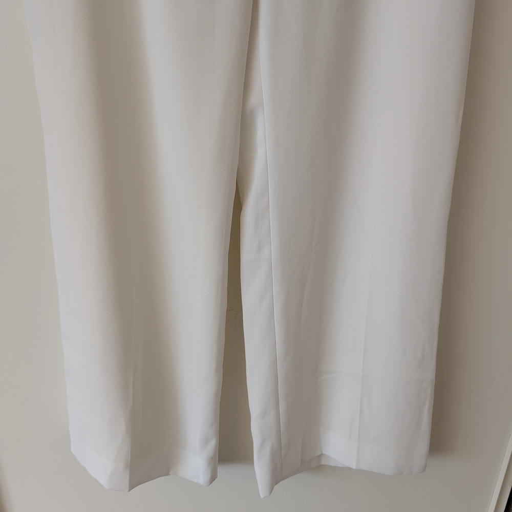 Preston & York Womens 10 White Trouser Pants Preppy Contemporary Minimalist - Picture 2 of 7
